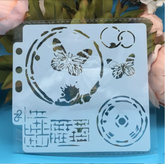 BUTTERFLY AND ABSTRACT PATTERNS MINI  COOKIE STENCIL 13 BY 13 CM